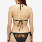 GANNI Women's Graphic String Bikini Briefs in Black
