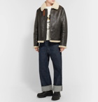 Acne Studios - Shearling-Lined Textured-Leather Jacket - Brown