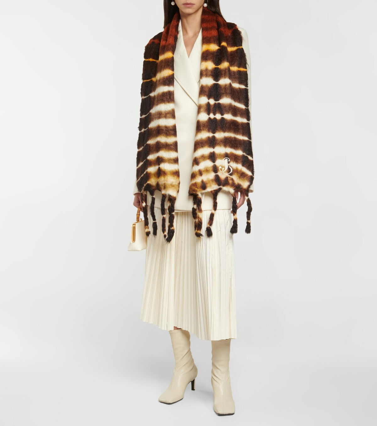 ヘアアクセサリー JIL SANDER MUSTARD MOHAIR BLEND SCARF Jil Sander Mustard Mohair Blend Scarf | italist