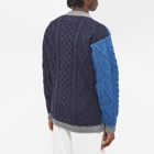 Howlin by Morrison Men's Howlin' Back from the Grave Aran Cardigan in Blue Star