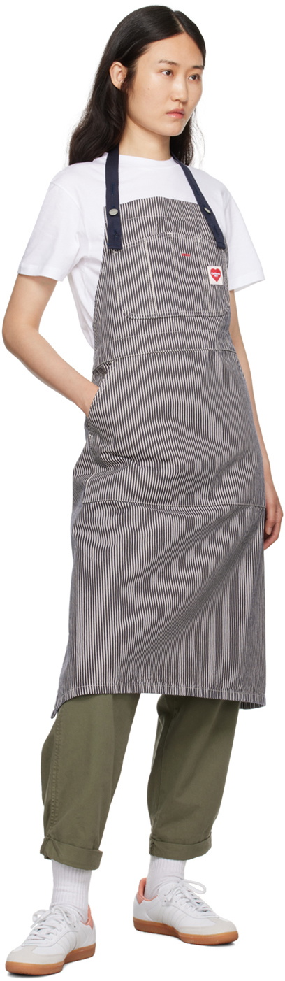 Carhartt Work In Progress White & Navy Striped Apron