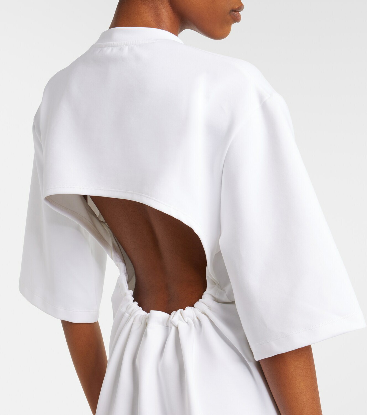 Wardrobe.NYC Open-back cotton-blend jersey minidress