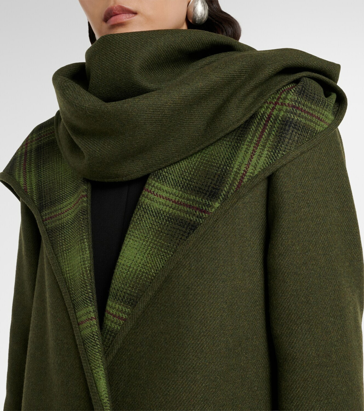 The Attico Scarf-detail wool-blend coat