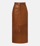 Nour Hammour Ghalia leather pencil skirt