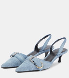 Givenchy Voyou denim slingback pumps