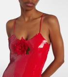 Rodarte Floral-appliqué sequined gown