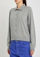 Versace Logo-embroidered Wool Cardigan Grey