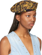 Versace Jeans Couture Black & Yellow Baroque New Logo Beret
