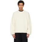 Fear of God Off-White Double Knit Linen Wool Cotton Crewneck Sweater