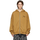 Rhude Tan Logo Full Zip Hoodie