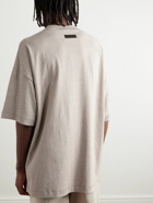 FEAR OF GOD ESSENTIALS - Logo-Appliquéd Cotton-Jersey Mock-Neck T-Shirt - Neutrals