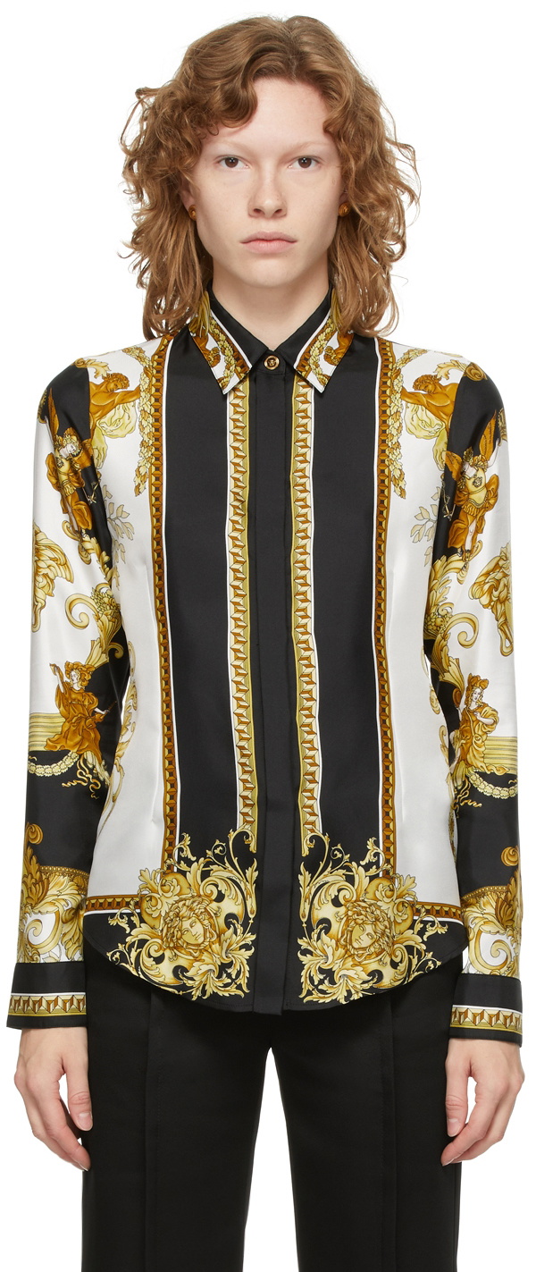 Black and 2024 gold versace shirt