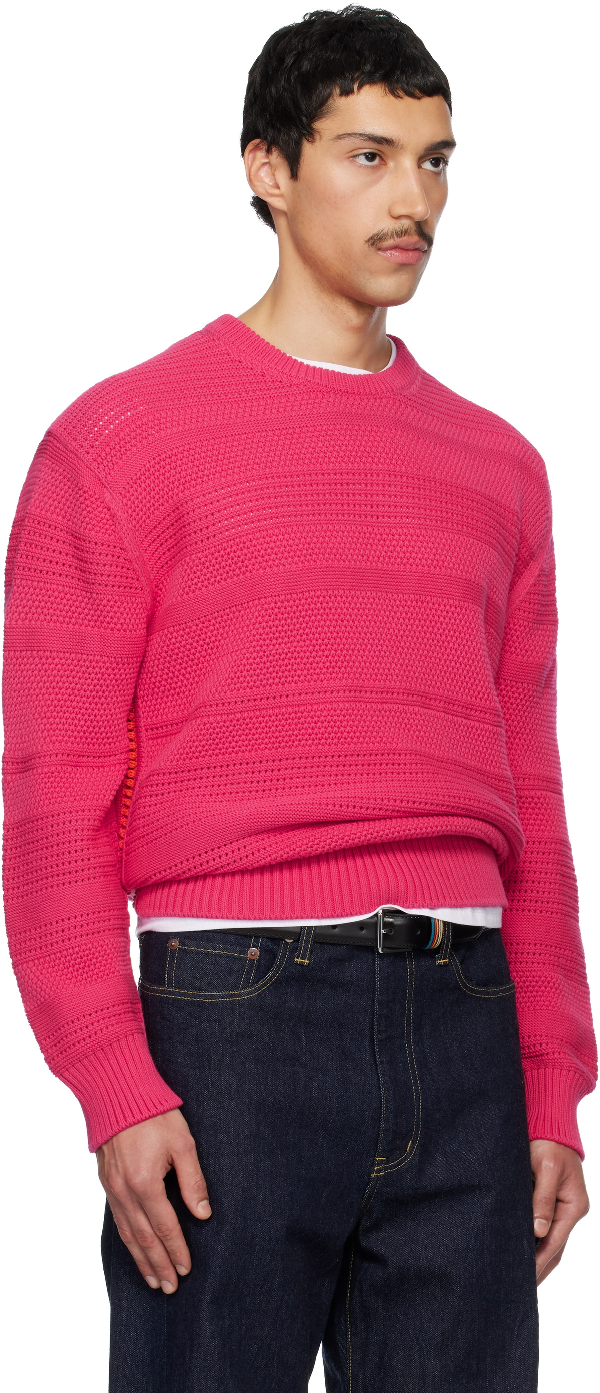 Paul Smith Pink Textured Cotton Sweater
