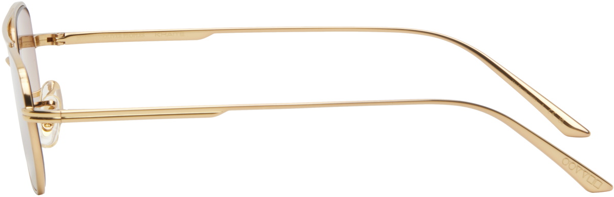 Khaite x Oliver people 1989c  Sunglasses color Gold frame Dark Brown Lenses Khaite Oliver Peoples Edition 1989c Sunglasses - Gold/Dark  main image 3