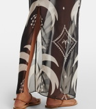 Johanna Ortiz Printed sheer beach cover-up