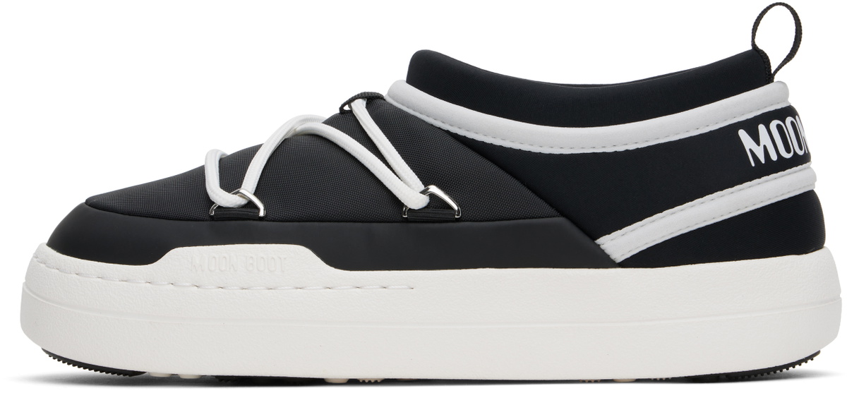 Moon Boot Black & White Park Icon Loafers
