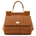 Dolce and Gabbana Brown Eel Small Sicily Bag