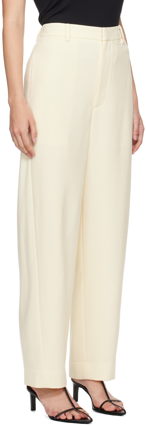 AURALEE Off-White Tense Wool Double Cloth Trousers