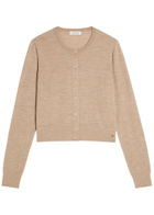 Anine Bing Moni Wool and Cashmere-blend Cardigan Taupe