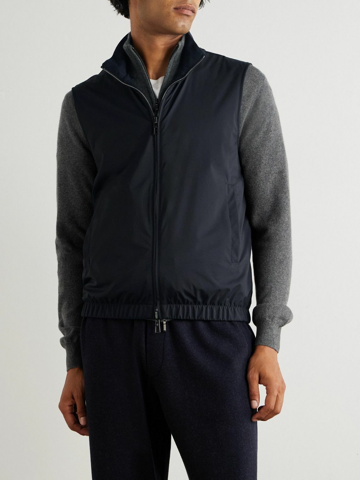 Loro Piana - Slim-Fit Reversible Storm System® WindWish™ Twill and Wool Gilet - Blue
