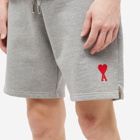 AMI Men's Small A Heart Shorts in Heather Grey