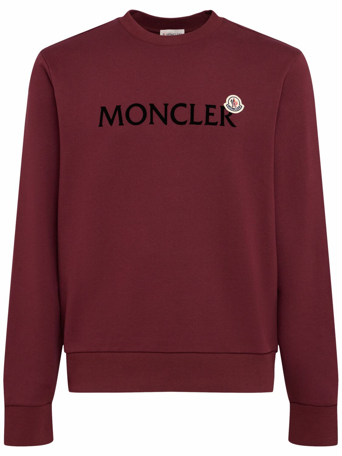 【関税&送料込】Moncler Burgundy Cotton Sweatshirt Moncler Sweatshirt Black Mens Moncler