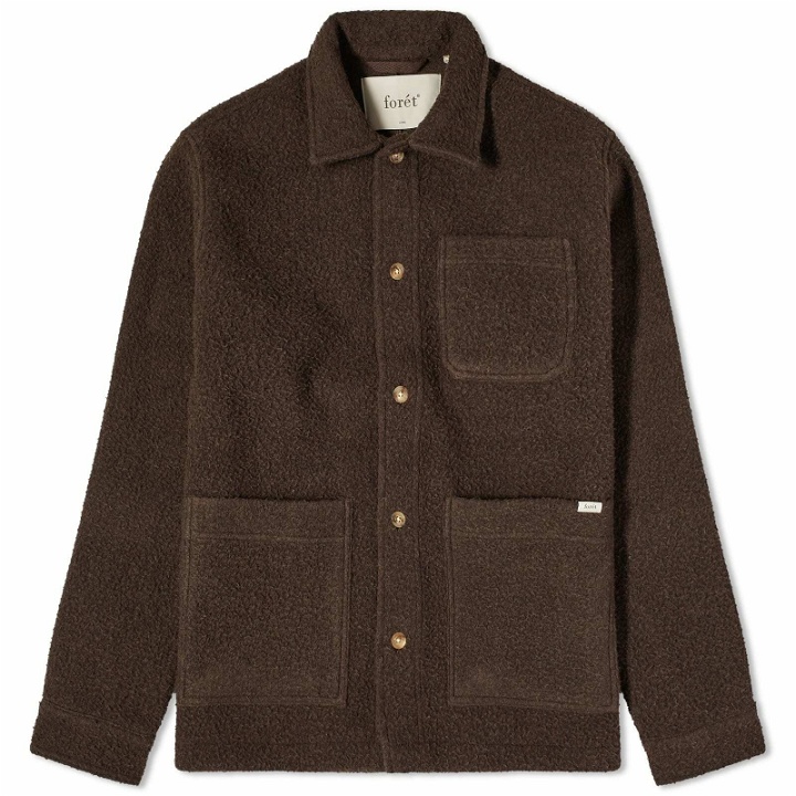 Photo: Foret Men's Stay Wool Chore Jacket in Deep Brown