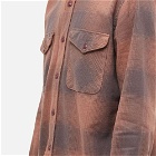 Save Khaki Men's Ombre Plaid Overshirt in Clay