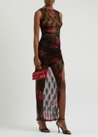 Bec & Bridge Desert Rose Floral-print Lace Maxi Skirt Brown