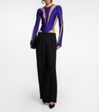 Mugler - Alien mesh-trimmed bodysuit