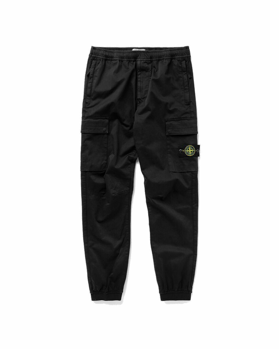 Photo: Stone Island Pants Stretch Cotton Wool Satin, Garment Dyed Black - Mens - Cargo Pants