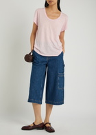 American Vintage Jacksonville Slubbed Cotton-blend T-shirt Light Pink