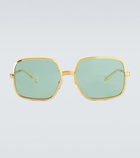 Gucci - Square-frame metal sunglasses