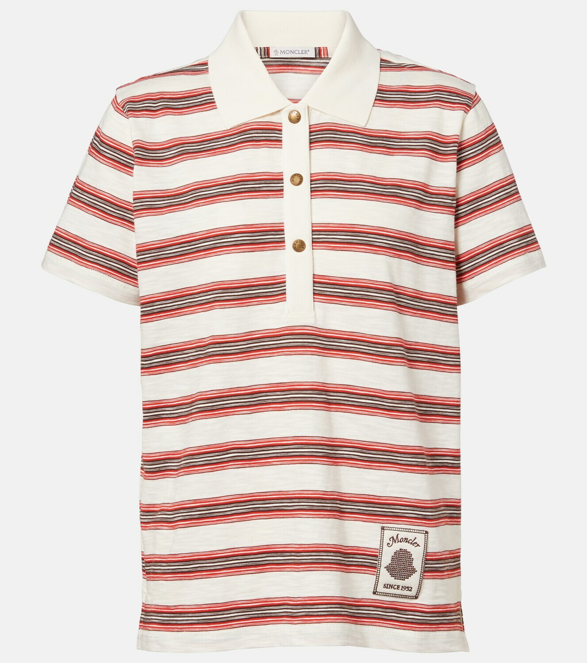 Moncler Striped cotton polo shirt