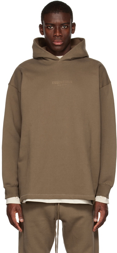 Photo: Fear of God ESSENTIALS Brown Relaxed Hoodie
