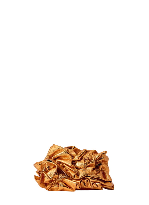 Photo: Dries Van Noten Ruffled Crinkled Leather Clutch Bag