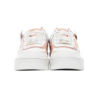 Nike White and Pink Air Force 1 Shadow Sneakers