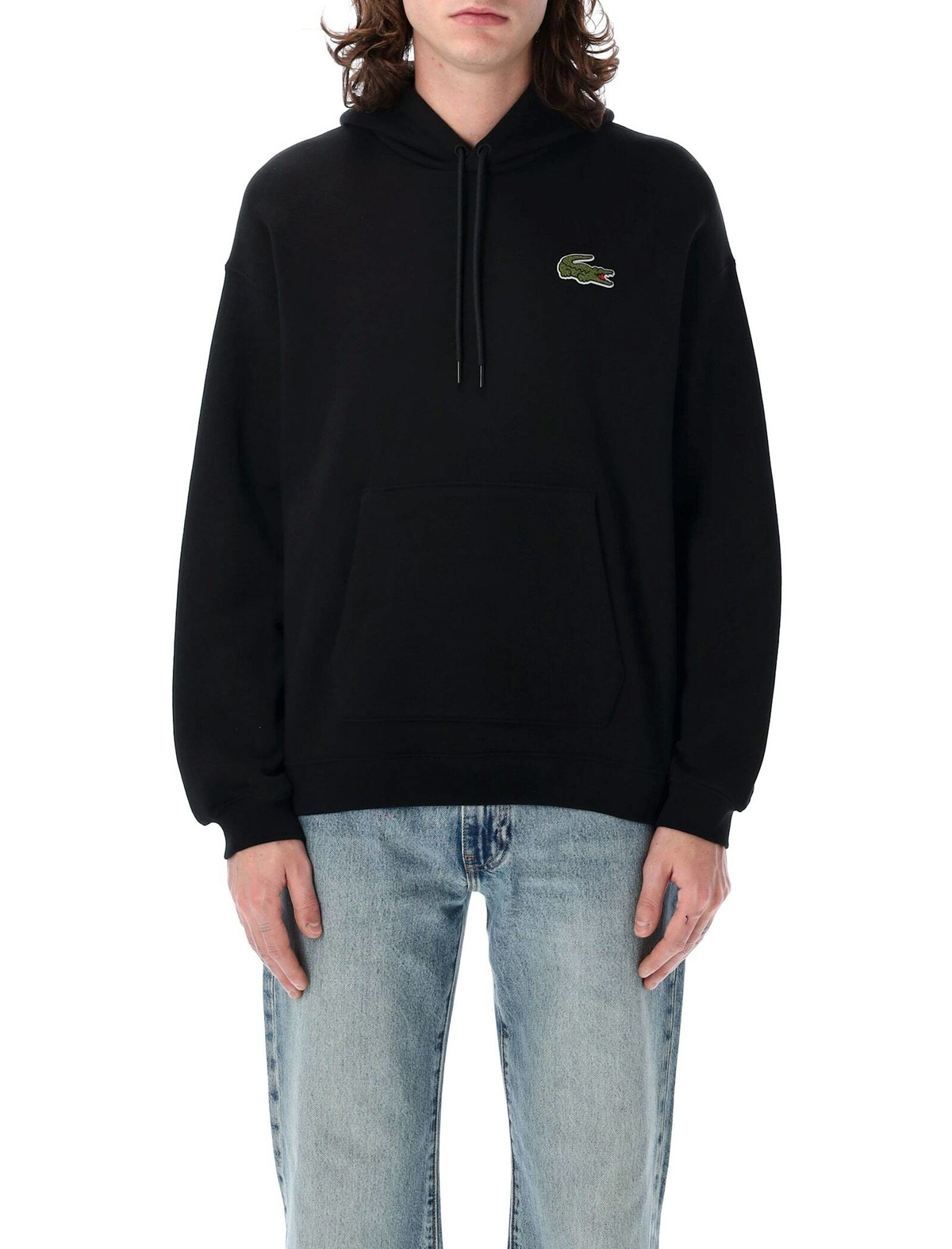 Lacoste Loose Fit Badge Accent Hoodie