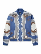 Versace - Printed Twill Bomber Jacket - Blue