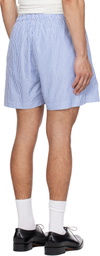 WILLY CHAVARRIA White & Blue Willy Woven Boxer Shorts