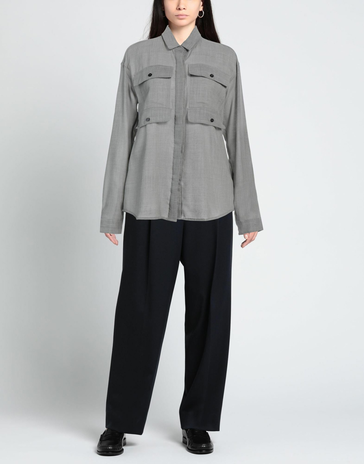 Anthony Vaccarello Womens Shirt in Grey