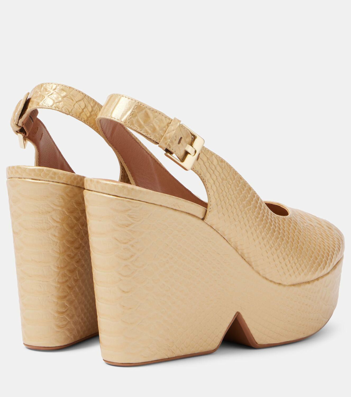 Clergerie Dylan snake-effect leather wedge pumps