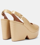Clergerie Dylan snake-effect leather wedge pumps