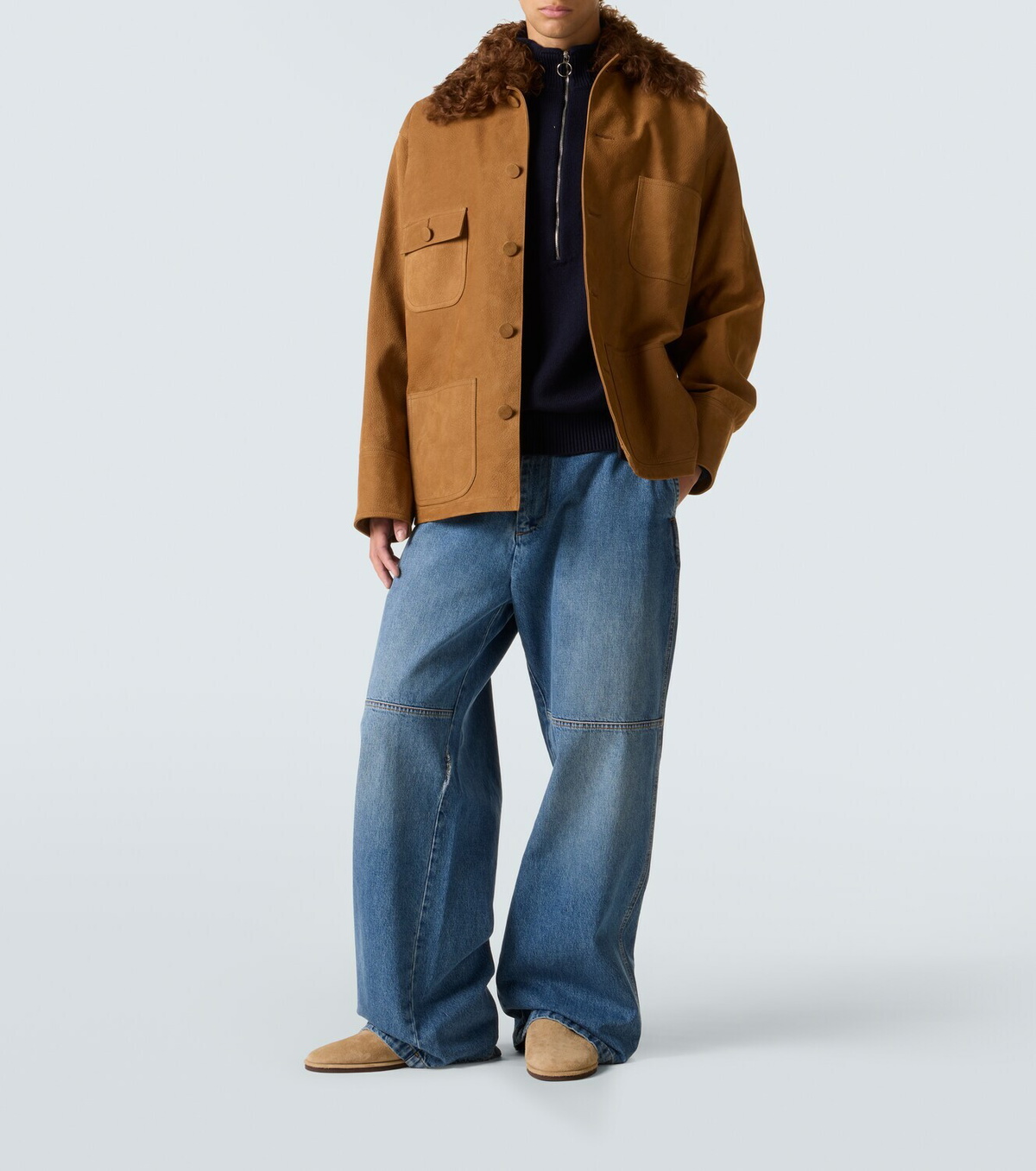 Plan C Faded wide-leg jeans