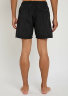 Stone Island Logo Crinkled Nylon Swim Shorts Black