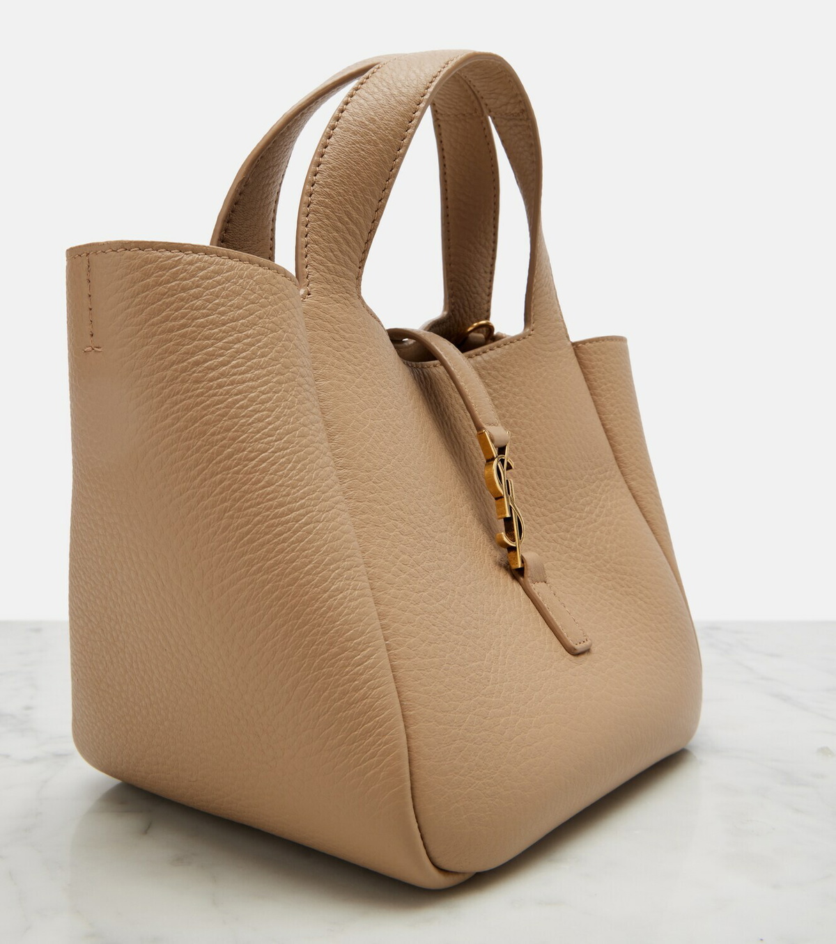 Saint Laurent Le 5 à 7 Baby Bea leather top-handle bag