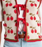 La DoubleJ Cherry cotton-blend intarsia vest