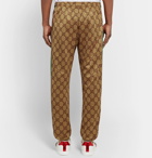 Gucci - Webbing-Trimmed Logo-Print Tech-Jersey Sweatpants - Men - Brown