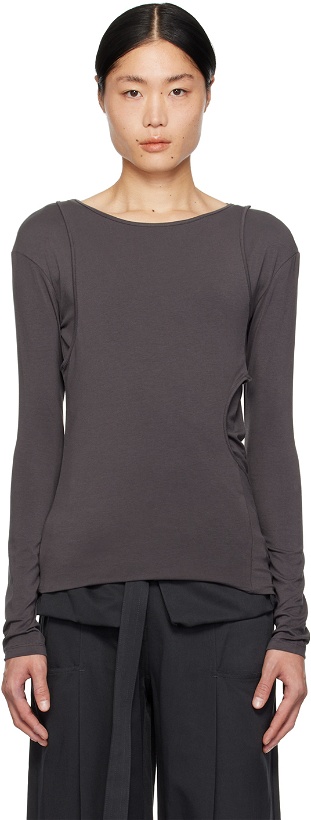 Photo: LOW CLASSIC Gray Layered Long Sleeve T-Shirt