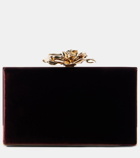 Victoria Beckham Frame Flower Mini velvet clutch